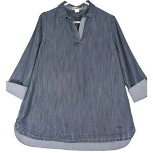 Vineyard Vines Women's Chambray Tunic Casual Top Sz 6 Bust 39" See Photos Meas